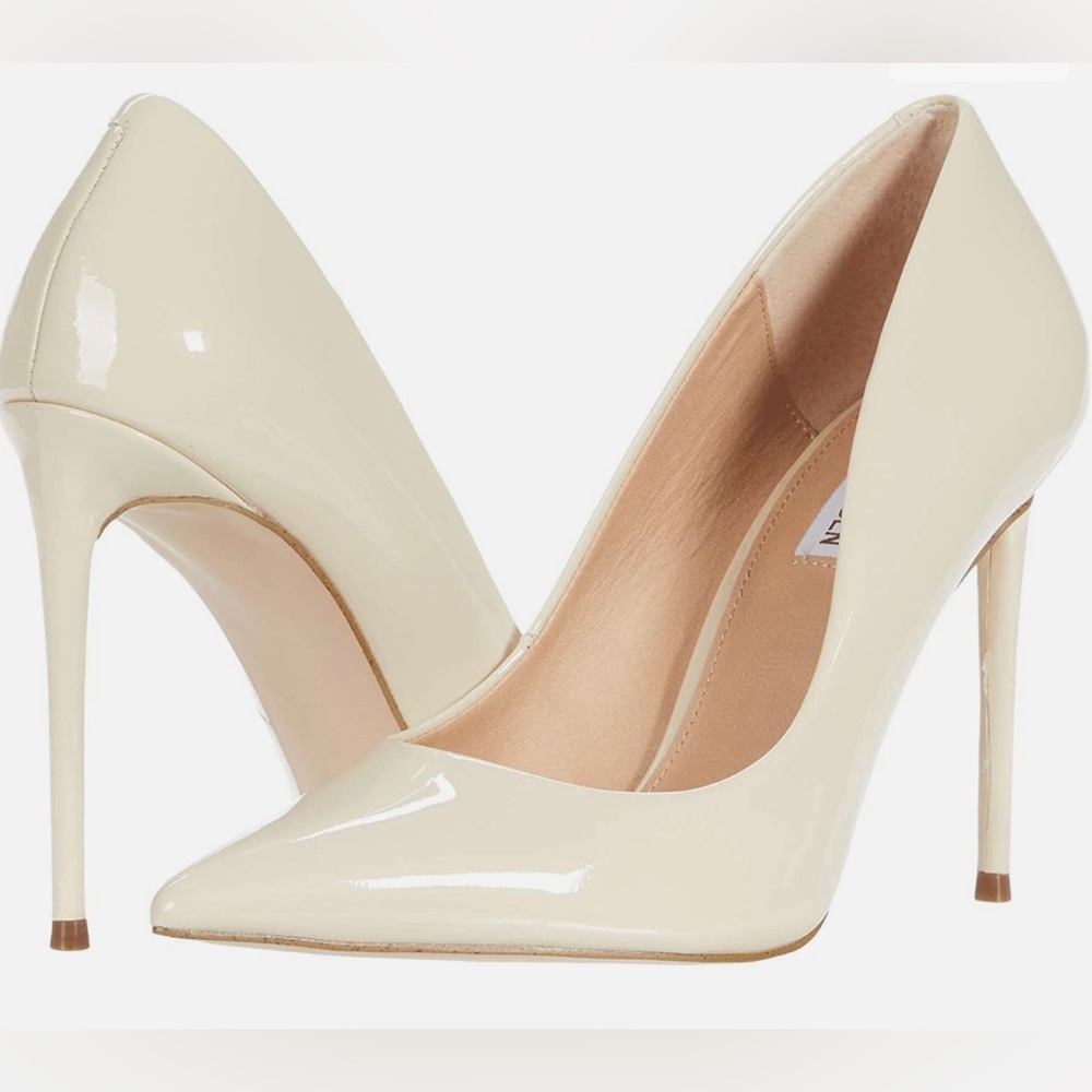 Steve Madden Vala White Patent Leather Pump: Ladies size 8